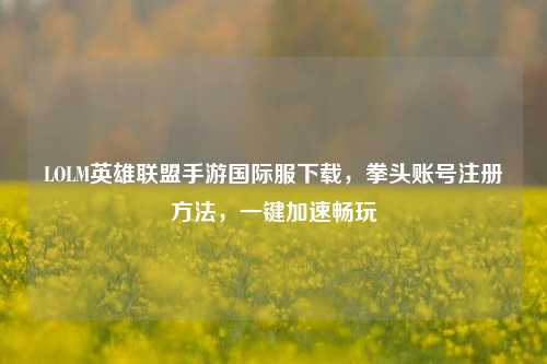 LOLM英雄联盟手游国际服下载，拳头账号注册方法，一键加速畅玩