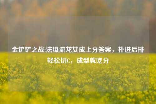 金铲铲之战:法爆流龙女成上分答案，扑进后排轻松切C，成型就吃分